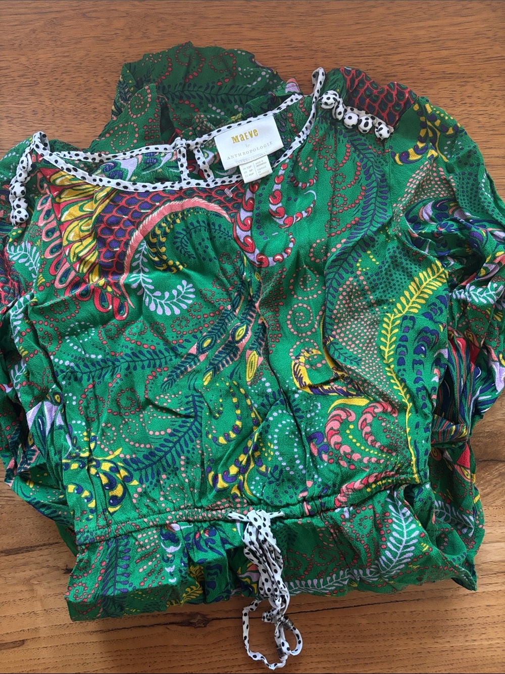 Maeve by Anthropologie Green Multicolor Paisley Dress
